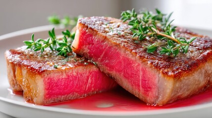 Grilling succulent steak to perfection at home culinary delight kitchen close-up gourmet cooking