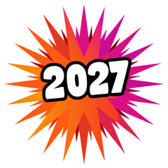 2027 energetic explosion graphic comic style vector