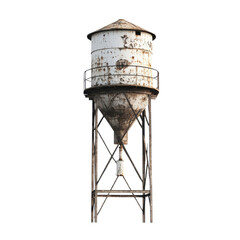Weathered Water Tower: An aged water tower stands tall, its weathered exterior telling tales of time and serving as a testament to industrial heritage.