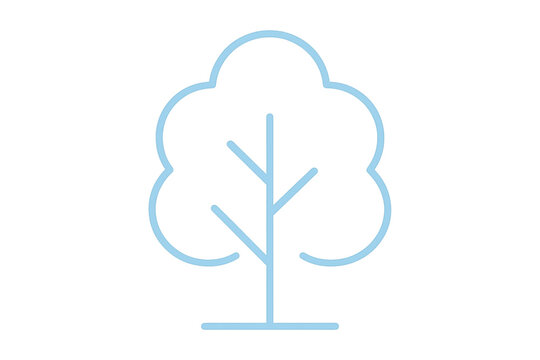 Simple tree outline icon representing nature and ecology - Powered by Adobe