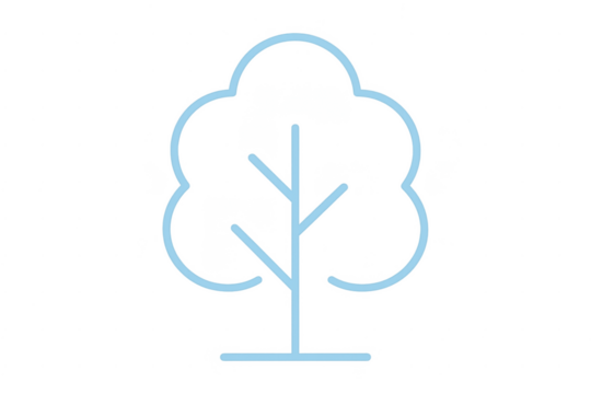 Simple tree outline icon representing nature and ecology