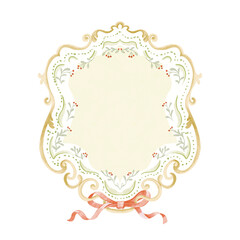 Christmas Coquette Decorative Frame Border Elegant Ornamental illustration