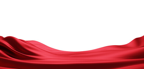 Naklejka premium Blank red cloth for product placement isolated on transparent background with copy space 3D render