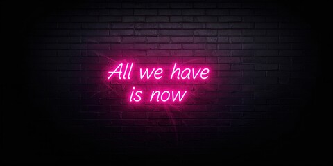 Obraz premium Pink neon sign with motivational quote on background, wall art for interior decor, Nowruz