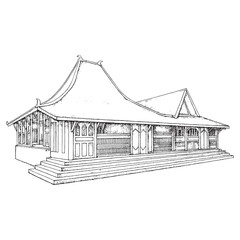 Joglo house. Indonesian Traditional House. Joglo vector illustration. Joglo Vector Images. House Icon