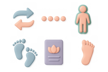 Mindfulness icon set featuring simple designs for relaxation and meditation