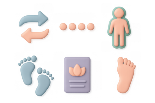 Mindfulness icon set featuring simple designs for relaxation and meditation