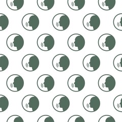 Sound voice seamless pattern isolated on white background