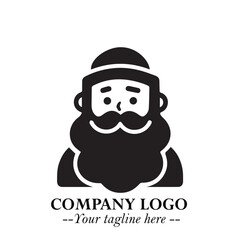 Santa Claus Logo Symbol in Black on White Background for Classic Holiday Branding and Design ArtPlus