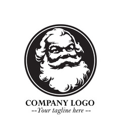Santa Claus Logo Symbol in Black on White Background for Classic Holiday Branding and Design ArtPlus