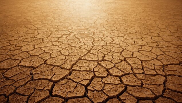 Dry Earth's Surface showing cracked soil, emphasizing drought conditions, World Water Day
