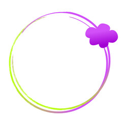 Abstract floral background frame with pink flowers and decorative nature elements