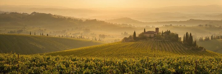 Fototapeta premium Hills and a field serve as a natural background for text or layout design, ideal for editorial headers