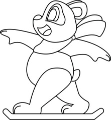 Panda Snowboarder Snowboard Winter sports Animal Vector Graphic Art Illustration
