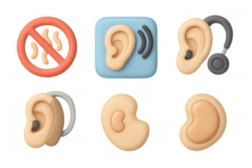 Hearing aid icon set for communication and accessibility design projects