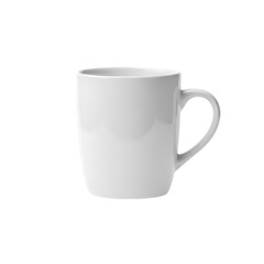Obraz premium Elegant white ceramic mug, perfect for your morning coffee or tea ritual