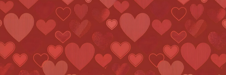 Romantic red heart pattern background for Valentine's Day celebrations and heartfelt designs