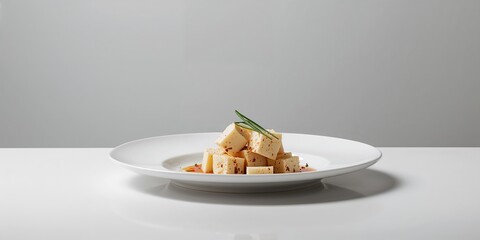Tofu and cheese on a plate, highlighting plant-based protein options for healthy eating, World Vegetarian Day