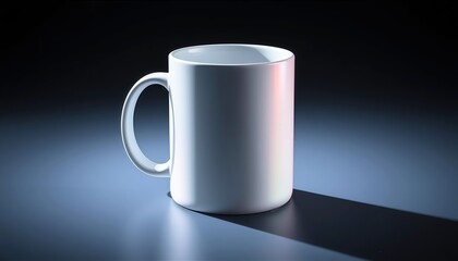 Clean White Ceramic Mug Mockup on Dark Background