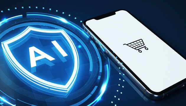 Digital Fortress: The image evokes the concepts of security and cutting-edge technology in the realm of mobile commerce.