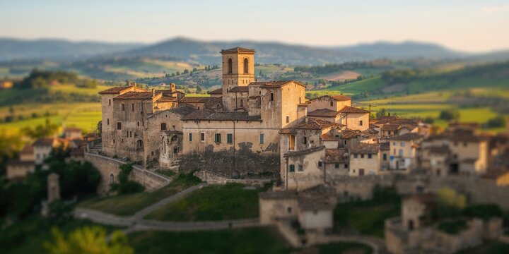 Tropical beach with palm trees and dive boat at dock in an island setting, suitable for brochure backgrounds - Powered by Adobe