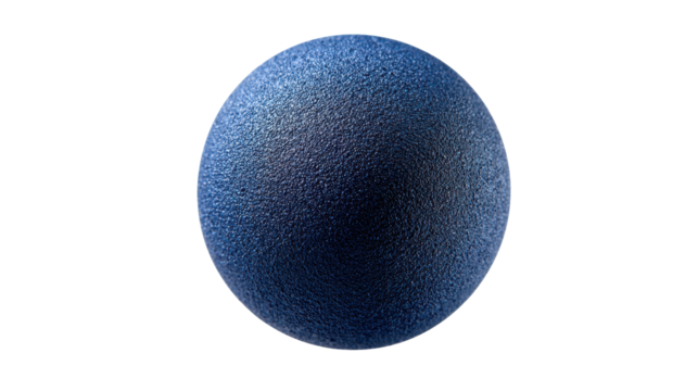 Blue navy textured sphere with a granular, rough matte surface, 3d rendered orb suggesting technology, innovation and futuristic design on a transparent background, png - Powered by Adobe