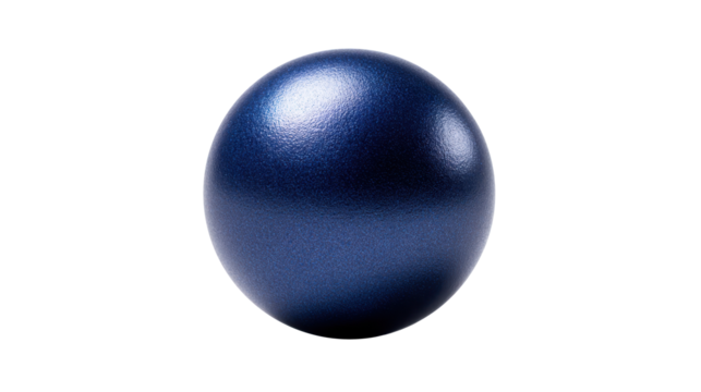 Dark blue metallic oval object glowing with texture and reflection, representing uniqueness, innovation, potential, future, technology, and success with a transparent background, png