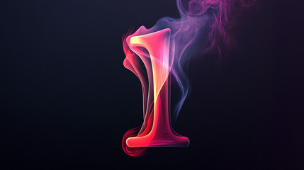 Letter L designed with a blend of vivid color