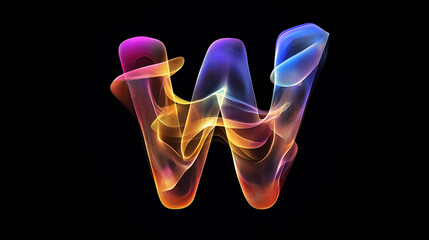 Unique letter W created with gradient rainbow color