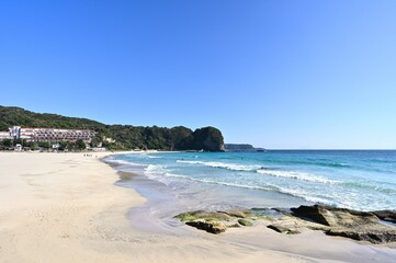 伊豆の多々戸浜の広がるビーチ