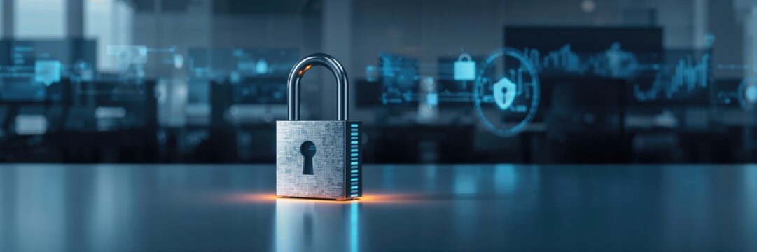 Cyber security setup with data protection measures, emphasizing system safety and operational compliance - Powered by Adobe