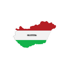 hungary map icon vectors illustration symbol flag.