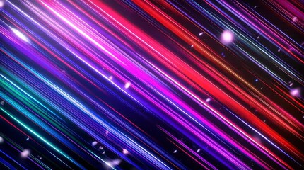 A vibrant abstract background featuring diagonal lines of neon colors, creating a dynamic and modern visual effect. - Powered by Adobe