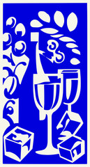 Champagne party stencil design