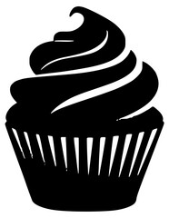 Minimalist cupcake silhouette