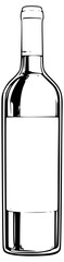 Minimal wine bottle outline with blank label