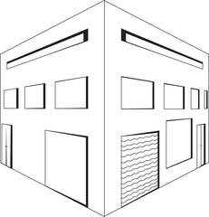 vector drawing of a building