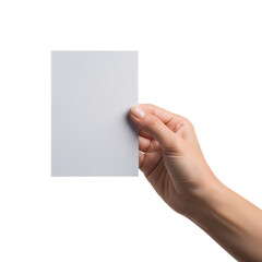 Fototapeta premium Elegant hand holding blank card for your design mockup, perfect for business use