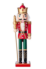 Fototapeta premium Christmas Toy Nutcracker Soldier Isolated on White Background