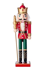 Fotobehang Muziek Christmas Toy Nutcracker Soldier Isolated on White Background  © ValentinValkov
