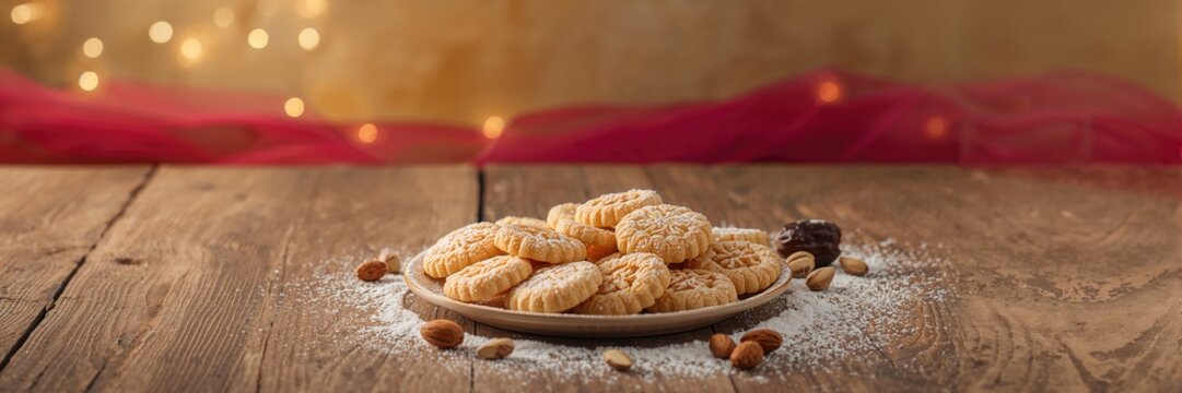 During the Islamic feast, enjoy cuisine and exquisite sweets, sugar coating cookies for festive celebrations
