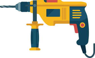 Fototapeta premium Electric drill vector tool for construction and home improvement tasks, ready for drilling and repair work