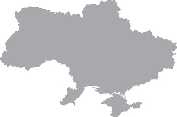 Obraz premium Ukraine Map Silhouette Grey Editable Vector