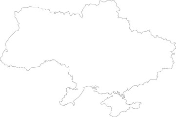 Fototapeta premium Ukraine Map Outline Editable Vector