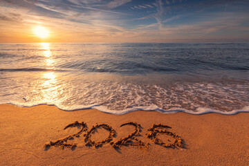 Happy New Year 2026 beautiful sea sunrise © ValentinValkov