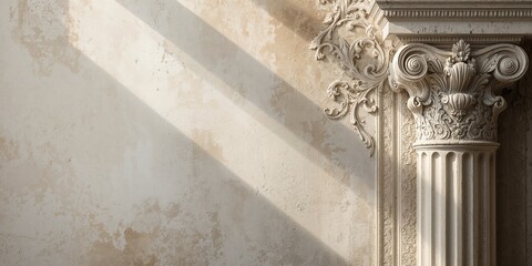 Fototapeta premium Light blue curtain filtering sunlight in a home or office interior, serving as a window treatment for glare reduction