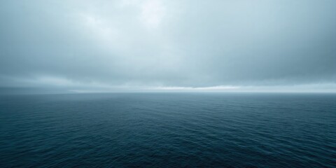 Seascape with ocean and horizon, serving as a background for layout and text design