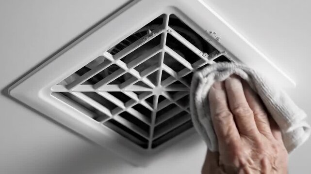 Air Vent Cleaning Process Showcasing Hand Cleaning For A Cleaner Home Environment