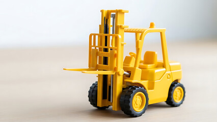 Yellow Forklift Toy Model A Detailed Studio Shot.