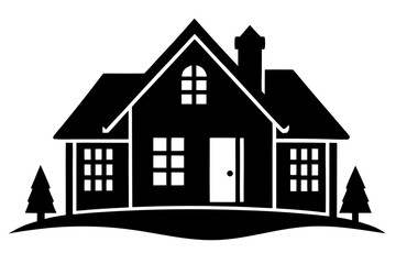 Home silhouette vector, home icon black symbol
